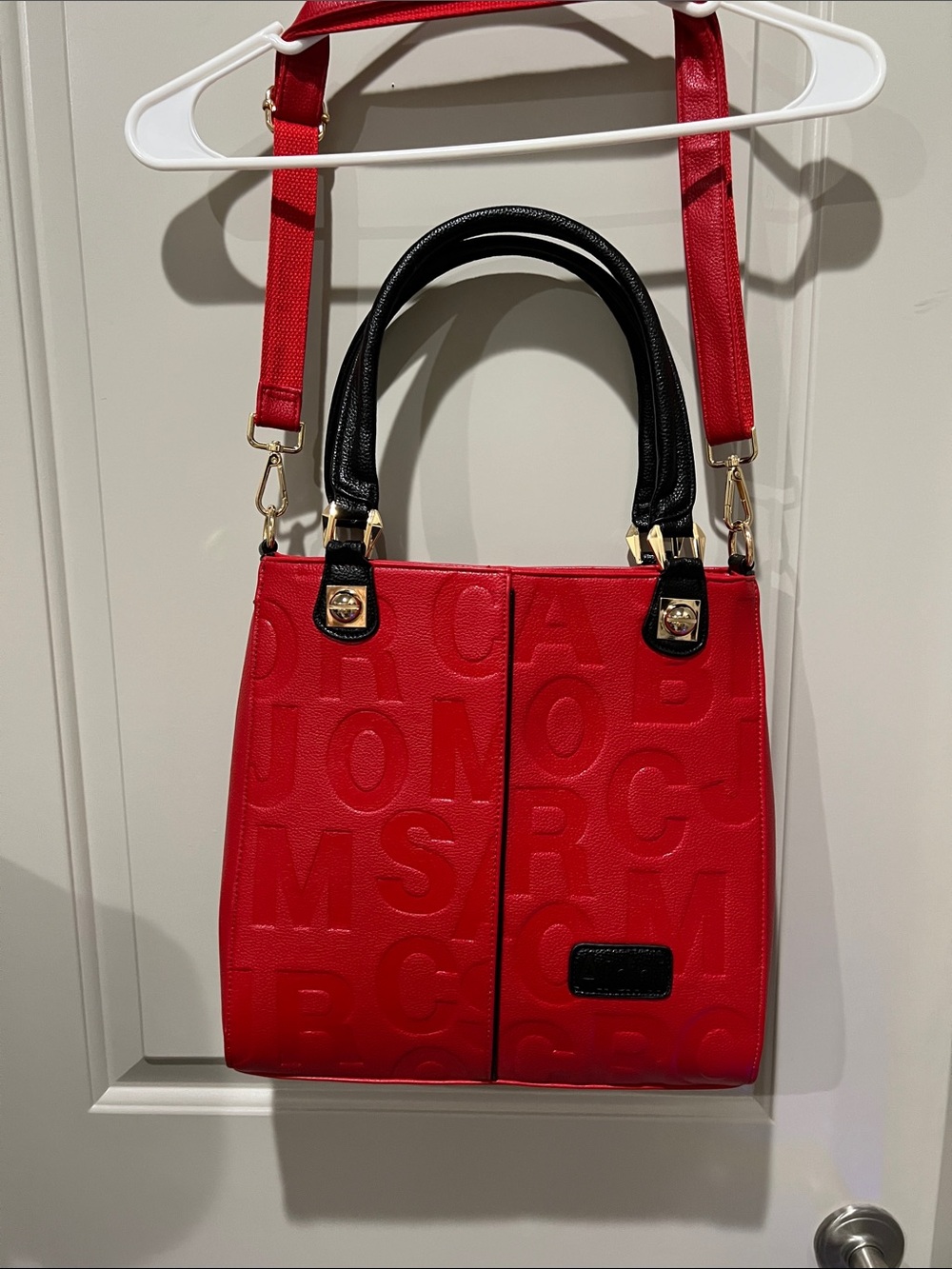 Lipstick red shoulder, crossbody, or handle bag